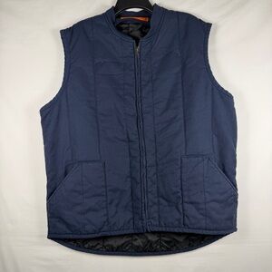 Red Kap Vest Mens 2XL Navy Insulated Quilted Zip Front Lined Workwear Pockets